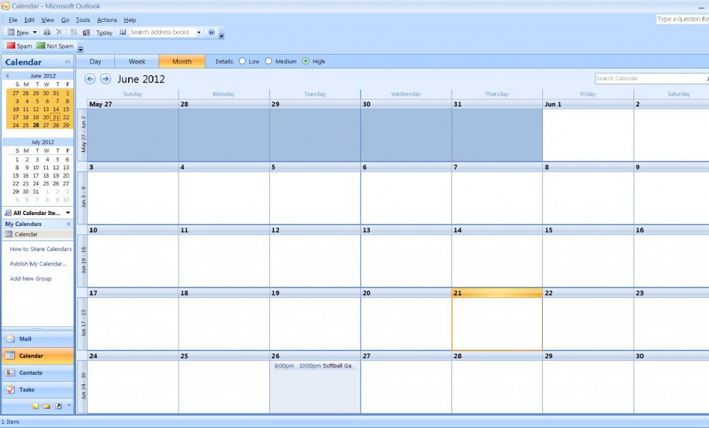 outlook for mac set default calendar